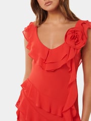 Forever New Red Olivia Ruffle Dress - Image 2 of 4