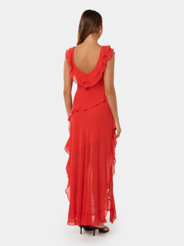 Forever New Red Olivia Ruffle Dress - Image 4 of 4