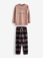 Neutral/Black Woven Check Pyjamas 3 Pack (3-16yrs) - Image 11 of 15