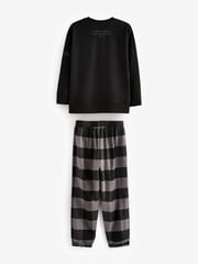 Neutral/Black Woven Check Pyjamas 3 Pack (3-16yrs) - Image 13 of 15