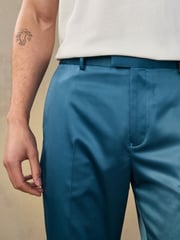 Blue EDIT Satin Trousers - Image 5 of 9