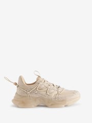 Steve Madden Magneto-R-E Nude Trainers - Image 1 of 6