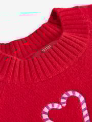 Red Candy Cane Heart Knitted Christmas Jumper - Image 9 of 10