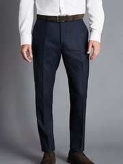 Charles Tyrwhitt Blue Slim Fit End On End Ultimate Performance Suit: Trousers - Image 1 of 4