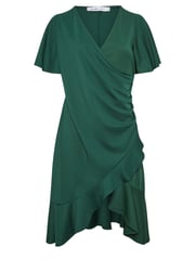 Yours Curve Green Angel Sleeve Gathered Wrap Dress - Image 5 of 5