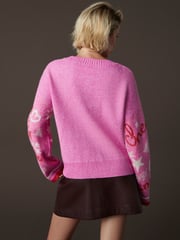 Pink Bright Knitted Christmas Jumper - Image 4 of 8
