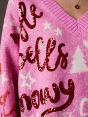 Pink Bright Knitted Christmas Jumper - Image 5 of 8