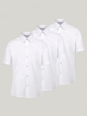 Trutex White Regular Fit Short Sleeve 3 Pack School Shirts - Image 2 of 7