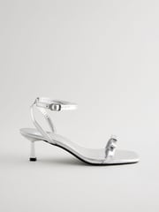Silver Forever Comfort Square Toe Bow Sandals - Image 3 of 7