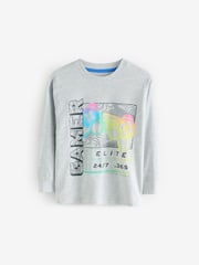 Multi Bright Gamer/Football 2 Pack Long Sleeve Woven Check 100% Cotton Pyjamas (3-16yrs) - Image 8 of 10