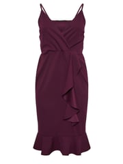 Yours Curve Purple London Ruffle Wrap Dress - Image 5 of 5