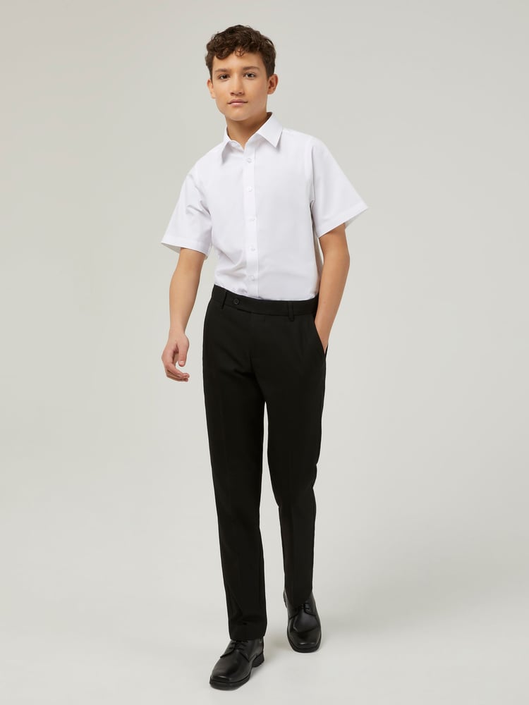 Trutex White Slim Fit Short Sleeve 3 Pack School Shirts - Image 2 of 7