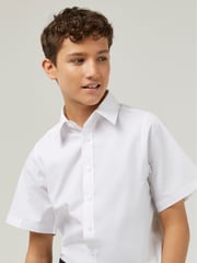 Trutex White Slim Fit Short Sleeve 3 Pack School Shirts - Image 5 of 7