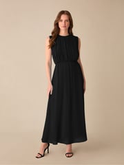 Ro&Zo Black Petite Petite Lucia Gathered Waist Maxi Dress - Image 1 of 4