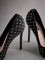 Black Tabitha Simmons Lola Leather Studded Point Heels - Image 11 of 14