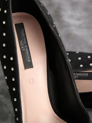 Black Tabitha Simmons Lola Leather Studded Point Heels - Image 14 of 14