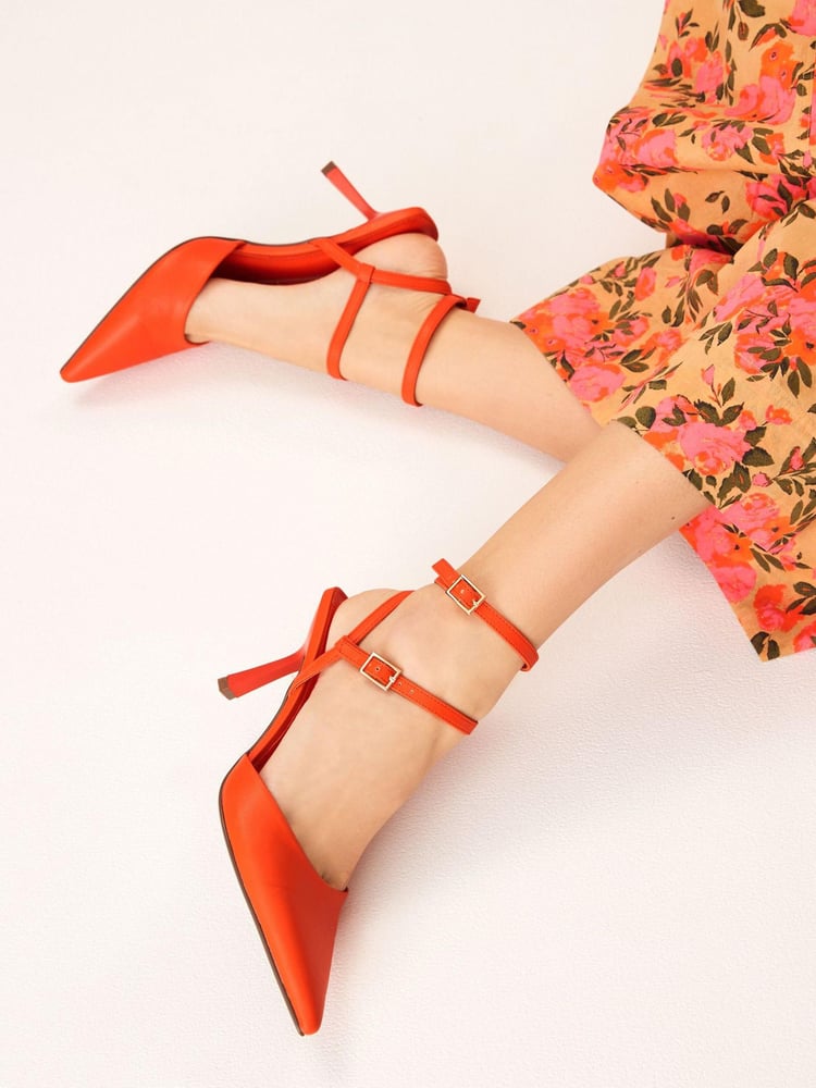 Orange Forever Comfort® Point Toe Mary Jane Heel Shoes - Image 1 of 8