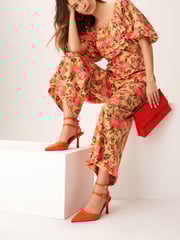 Orange Forever Comfort® Point Toe Mary Jane Heel Shoes - Image 2 of 8