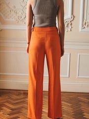 Orange Tailored Wide Leg Trousers - Image 4 of 5