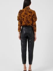 French Connection Crolenda Pu Tapered Black Trousers - Image 2 of 4