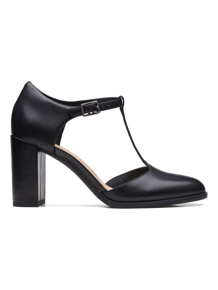 Clarks Black Leather Freva85 Bar Shoes - Image 1 of 9