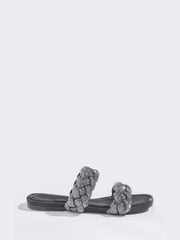 Black Forever Comfort® Jewelled Braided Sandals - Image 2 of 5