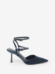Navy Blue Forever Comfort® Point Toe Mary Jane Heel Shoes - Image 2 of 5