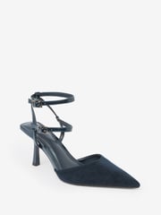 Navy Blue Forever Comfort® Point Toe Mary Jane Heel Shoes - Image 3 of 5