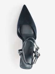 Navy Blue Forever Comfort® Point Toe Mary Jane Heel Shoes - Image 5 of 5