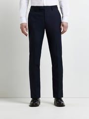 River Island Blue Twill Skinny Fit Trousers - Image 1 of 5