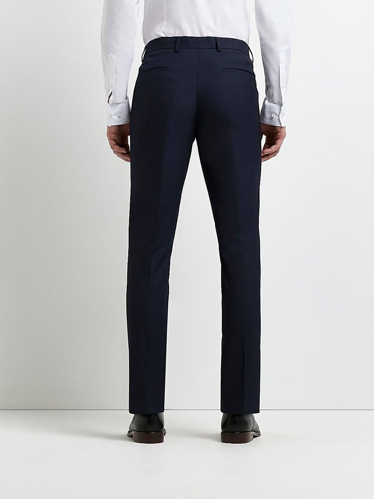River Island Blue Twill Skinny Fit Trousers - Image 2 of 5 River Island Blue Twill Skinny Fit Trousers - Image 2 of 5
