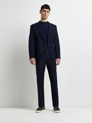River Island Blue Twill Skinny Fit Trousers - Image 4 of 5