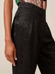Black Satin Jacquard Trousers - Image 4 of 4