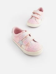 Pink Wide Fit (G) Glitter Star Trainers - Image 1 of 6