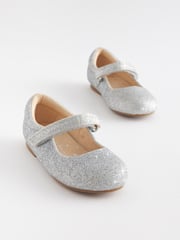 Silver Glitter Standard Fit (F) Mary Jane Shoes - Image 1 of 5