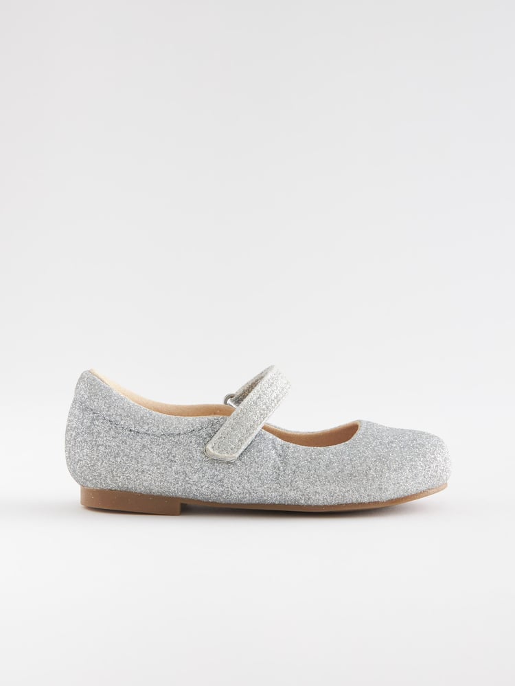 Silver Glitter Standard Fit (F) Mary Jane Shoes - Image 2 of 5