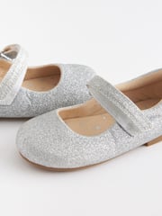 Silver Glitter Standard Fit (F) Mary Jane Shoes - Image 3 of 5