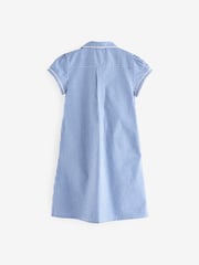 Mittelblau - Kleid für die Schule mit hohem Baumwollanteil, Vichykaros, Knopfleiste und Spitzenbesatz (3–14 Jahre) - Bild 6 von 6