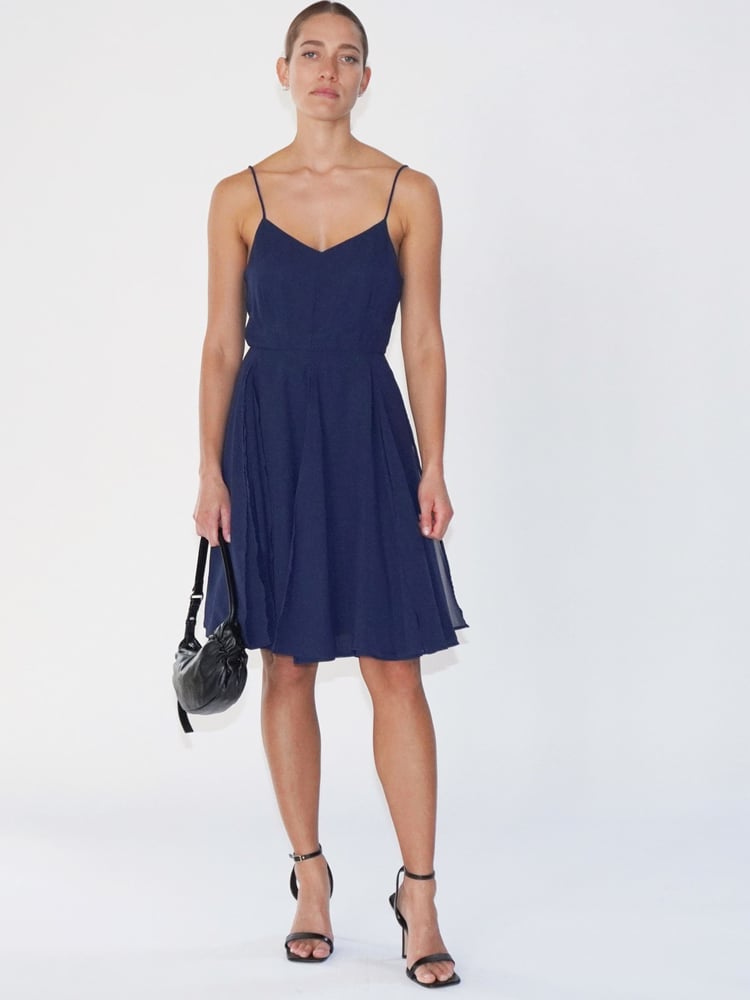 Religion Blue Jewell Midi Maxi Dress with Spaghetti Straps and Full Skirt - Image 1 of 6