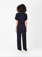 Ro&Zo Black Short Sleeve Wrap Jumpsuit - Image 2 of 5