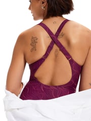 Speedo Plum Purple Lexi Printed Shaping 1 Piece Swimsuit - Image 6 of 10