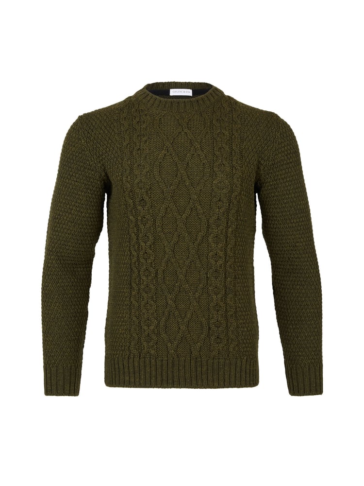 Grün - Celtic & Co. – Pullover mit Rundhalsausschnitt und Zopfmuster - Bild 2 von 4