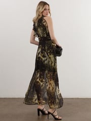 Religion Yellow High Low Eclipse Maxi Dress with Ruffle Sleeve - Image 5 of 6