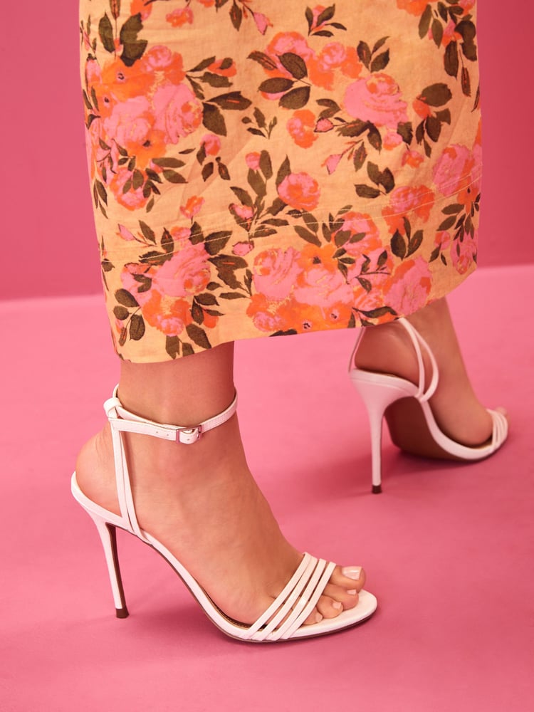 White Forever Comfort® Barely There Stiletto Sandals - Image 1 of 7