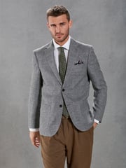 Grey Slim Signature Angelico Linen Blend Blazer - Image 1 of 13