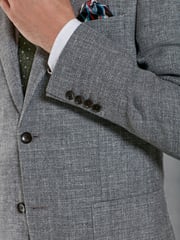 Grey Slim Signature Angelico Linen Blend Blazer - Image 6 of 13