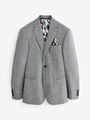 Grey Slim Signature Angelico Linen Blend Blazer - Image 7 of 13