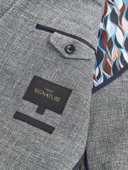 Grey Slim Signature Angelico Linen Blend Blazer - Image 9 of 13