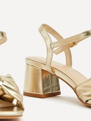 Linzi Gold Charlotte Block Heeled Sandals With Bow Front Detail - Image 4 of 5