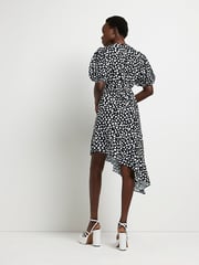River Island Black Wrap Midi Dress - Image 2 of 5